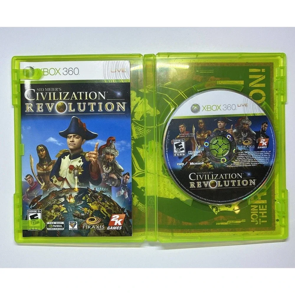 Xbox 360 SID MIERS CIVILIZATION REVOLUTION Microsoft COMPLETE
